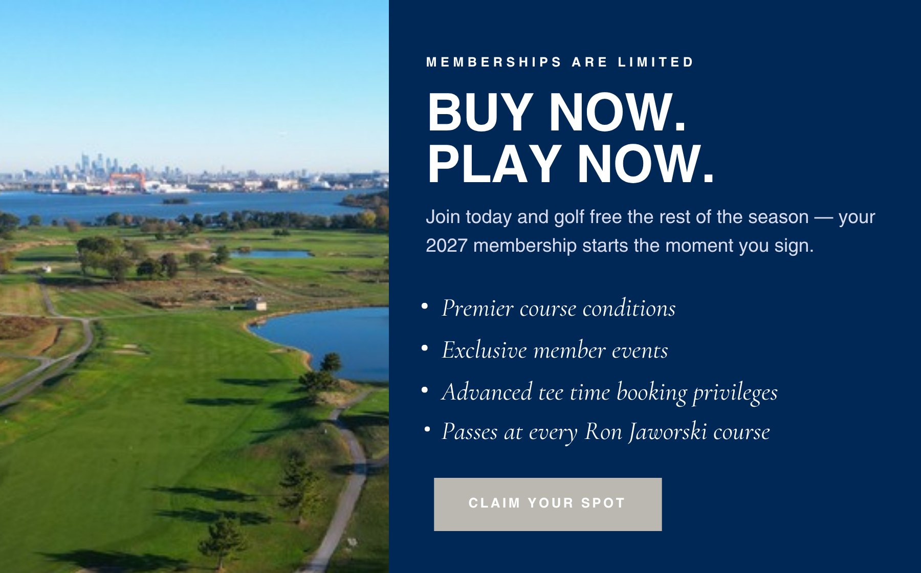 Buy Now, Play Now — join RiverWinds Golf & Tennis Club today and golf free the rest of the season